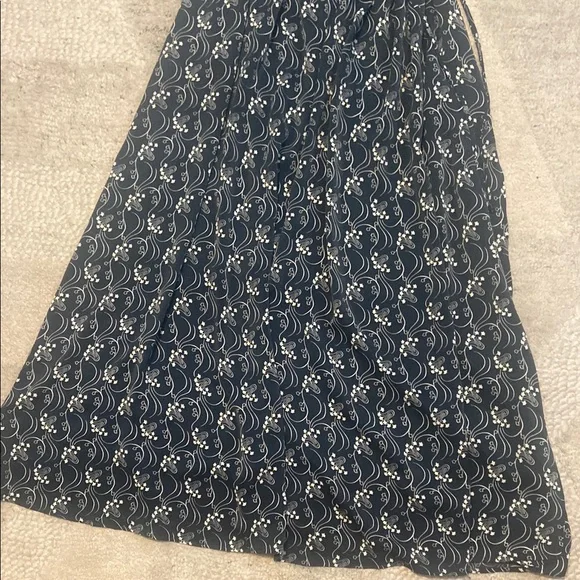 J. Crew Blue and White Smocked Maxi Dress for Wedding Guest - Picture 4 of 10